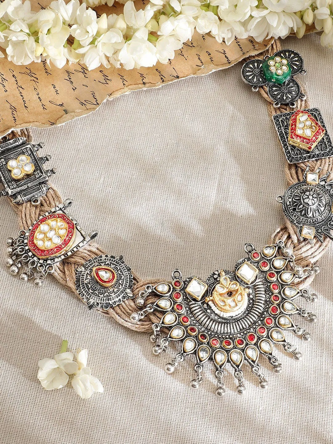 Threadwork Statement Necklace