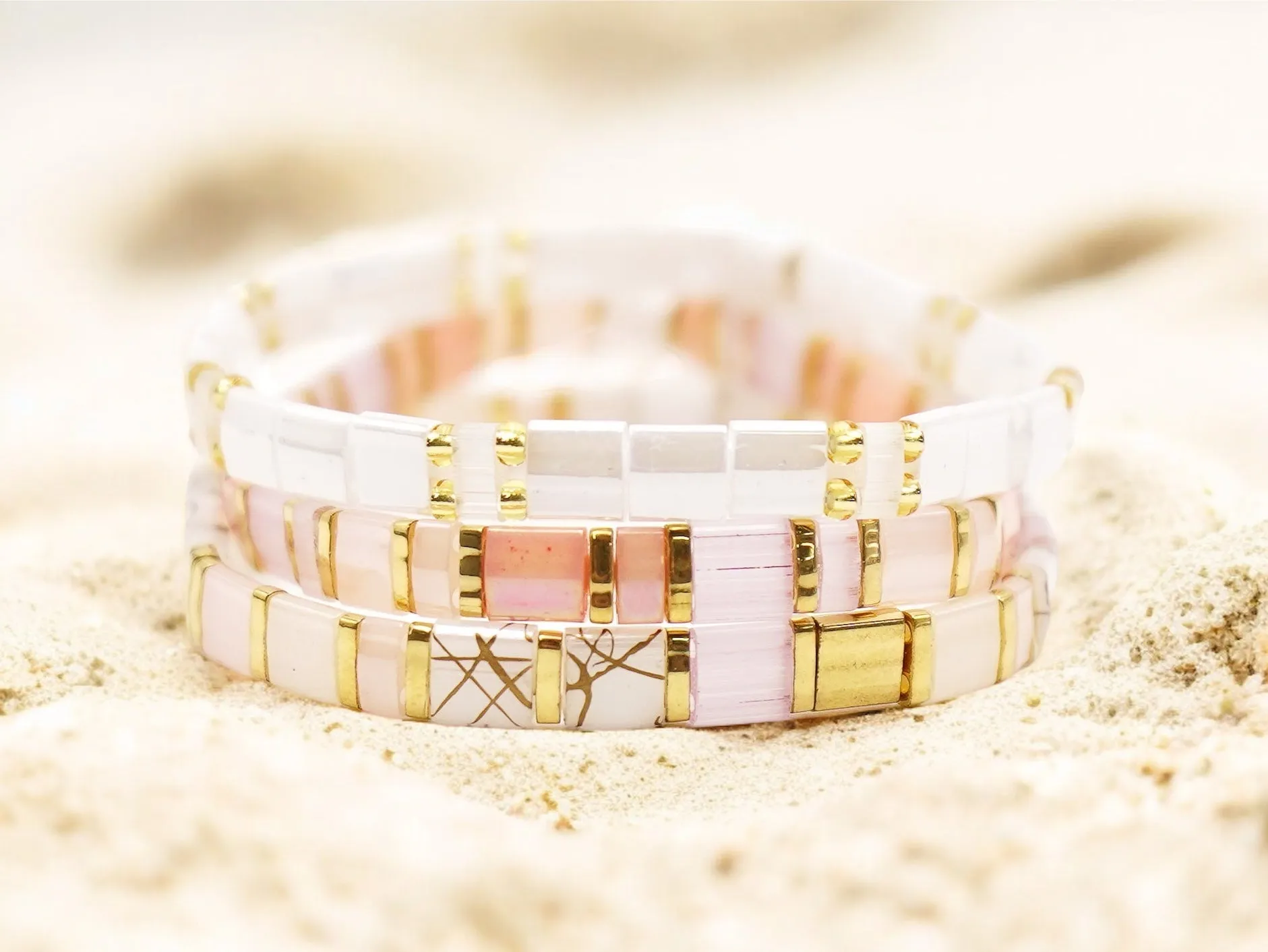 TOTALLY CHIC - Tila Bead Bracelets Stack
