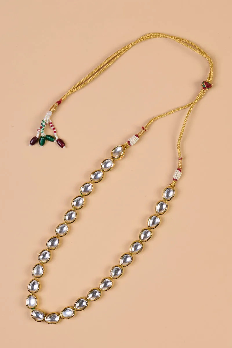 Transparent Kundan And Pearl Mala