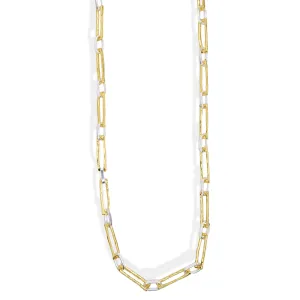 Two Tone Elongated Link Long Chain