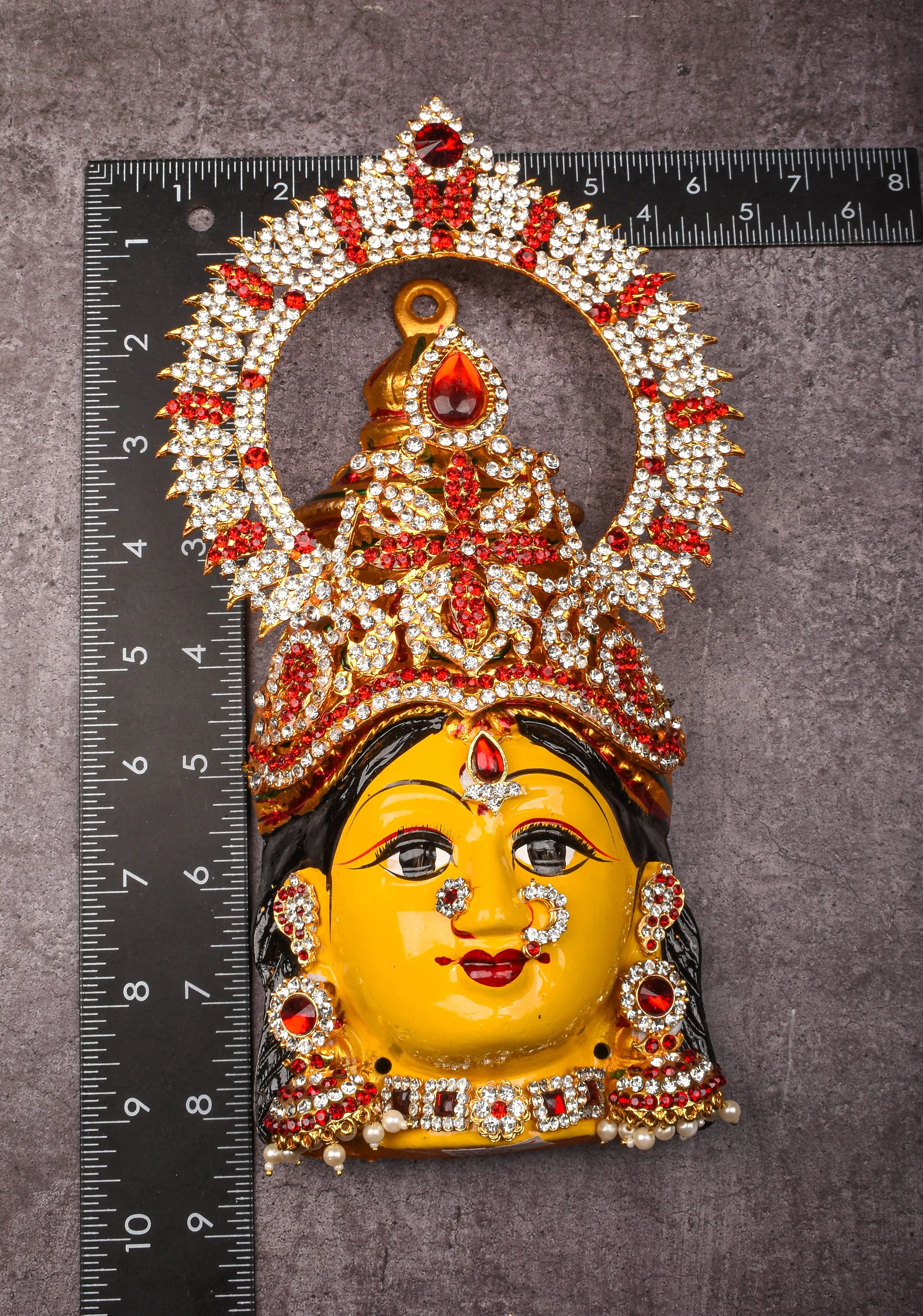 Varalakshmi  Haldi Amman Face with Crown and Jewelry Stone Decoration