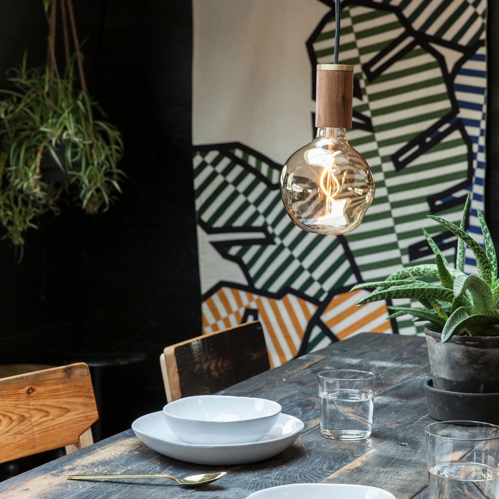 Voronoi I Pendant Light in Walnut