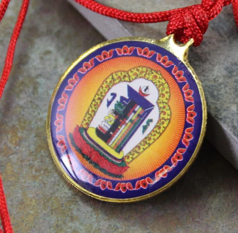 White Tara Round Enamel Pendant