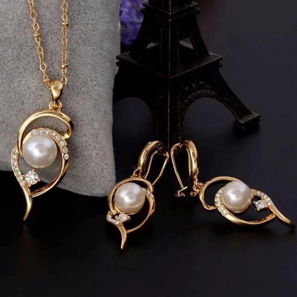 women's necklace ear rings collar artificial pearl dangle pendants jewelry ✈️ free.shipping