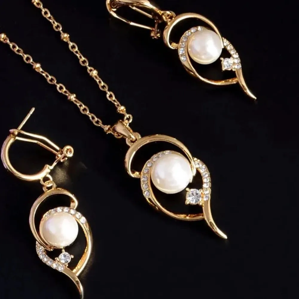 women's necklace ear rings collar artificial pearl dangle pendants jewelry ✈️ free.shipping