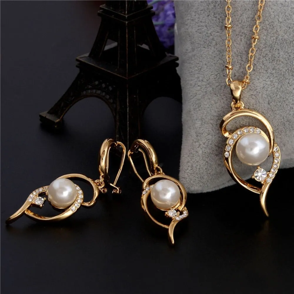 women's necklace ear rings collar artificial pearl dangle pendants jewelry ✈️ free.shipping