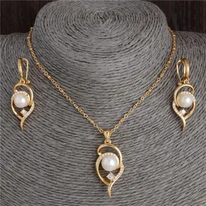 women's necklace ear rings collar artificial pearl dangle pendants jewelry ✈️ free.shipping