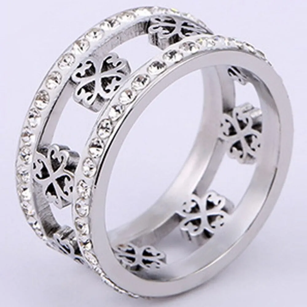 women's rings cubic zirconia inlay crystal artificial diamond heart rings ✈️ free.shipping