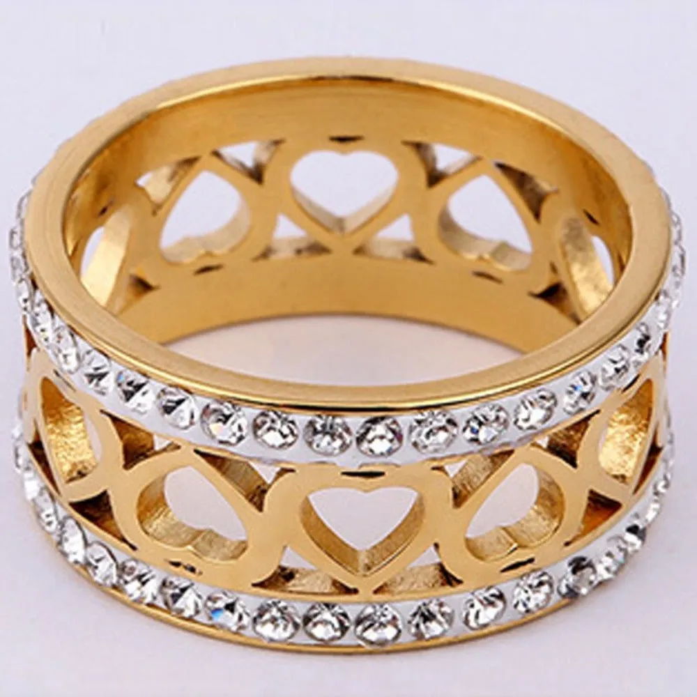 women's rings cubic zirconia inlay crystal artificial diamond heart rings ✈️ free.shipping