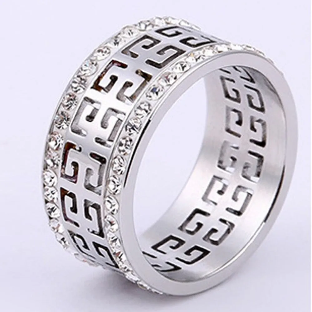 women's rings cubic zirconia inlay crystal artificial diamond heart rings ✈️ free.shipping