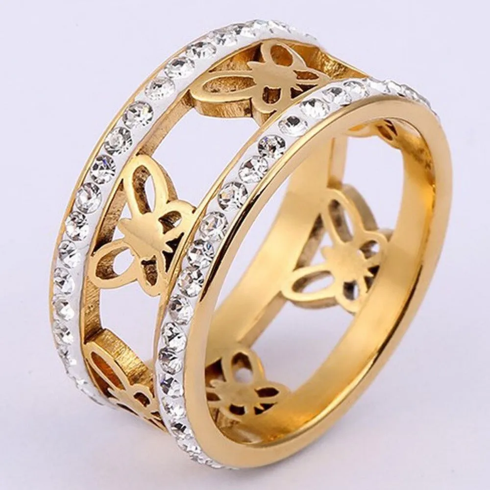 women's rings cubic zirconia inlay crystal artificial diamond heart rings ✈️ free.shipping
