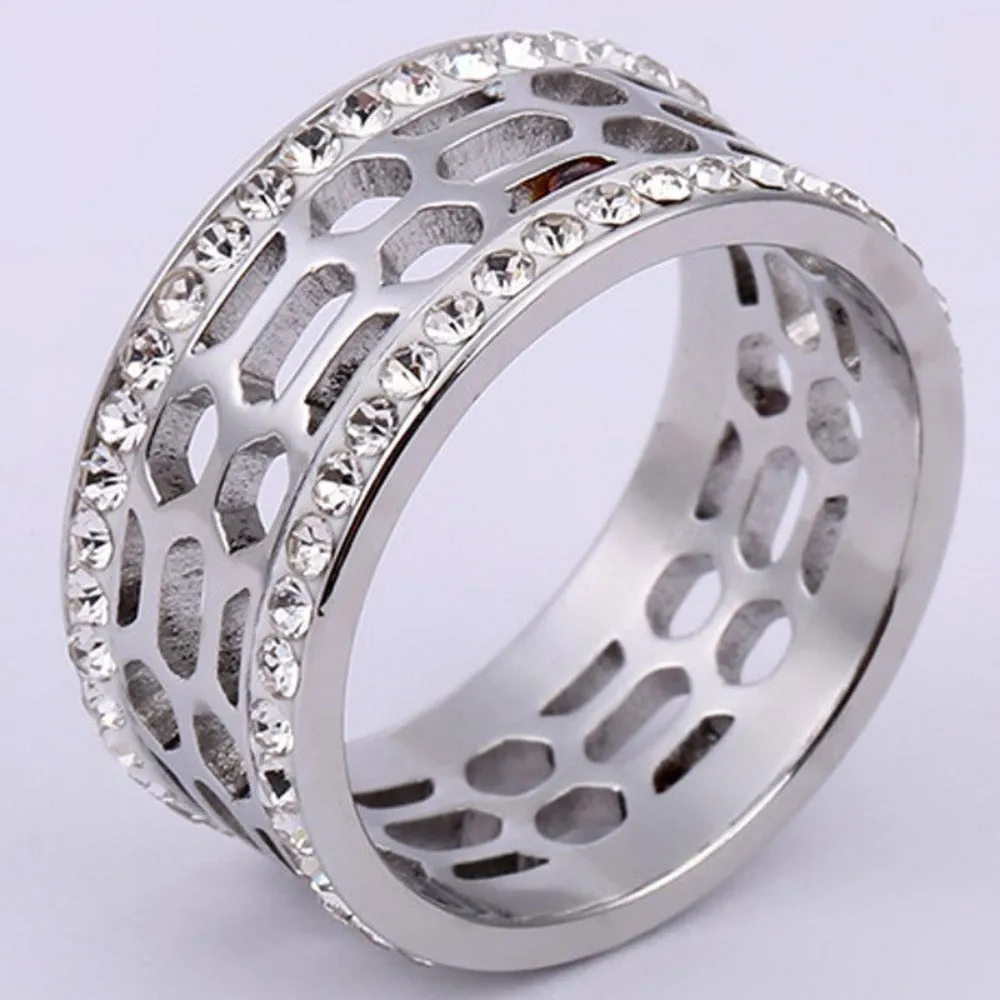 women's rings cubic zirconia inlay crystal artificial diamond heart rings ✈️ free.shipping