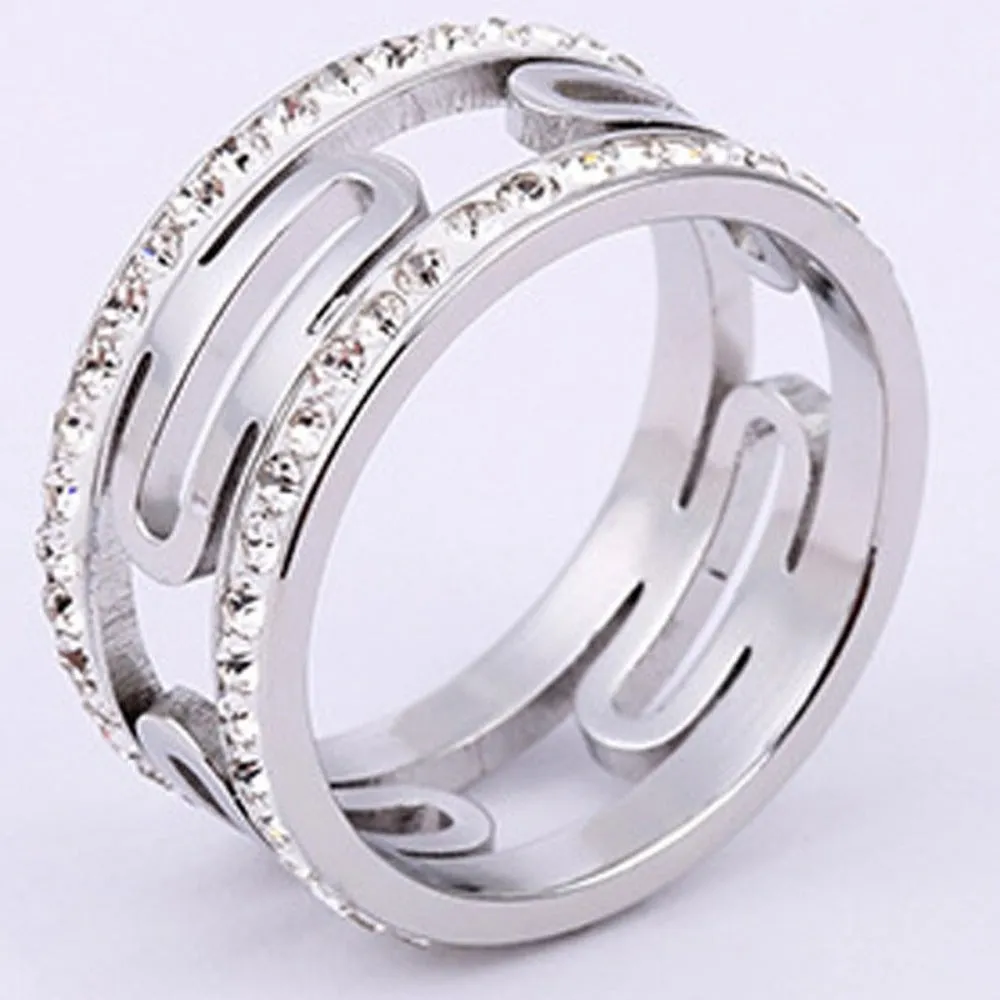 women's rings cubic zirconia inlay crystal artificial diamond heart rings ✈️ free.shipping