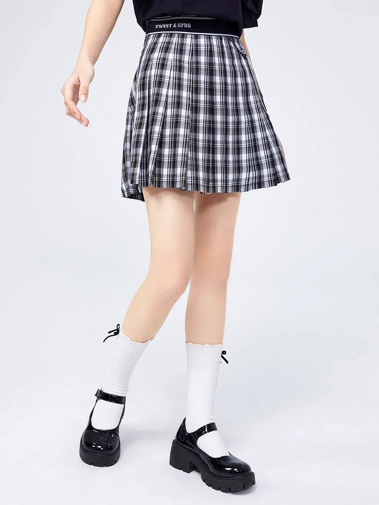 Women's TR Yarn-dyed Plaid-pleated Skirt
