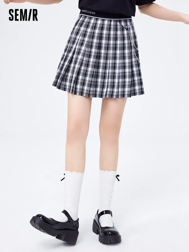Women's TR Yarn-dyed Plaid-pleated Skirt