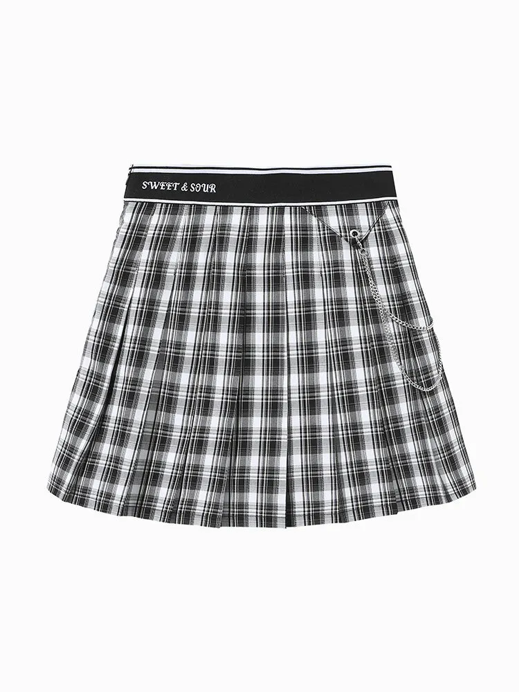 Women's TR Yarn-dyed Plaid-pleated Skirt