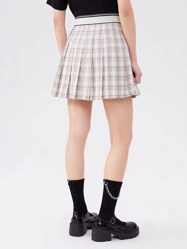 Women's TR Yarn-dyed Plaid-pleated Skirt