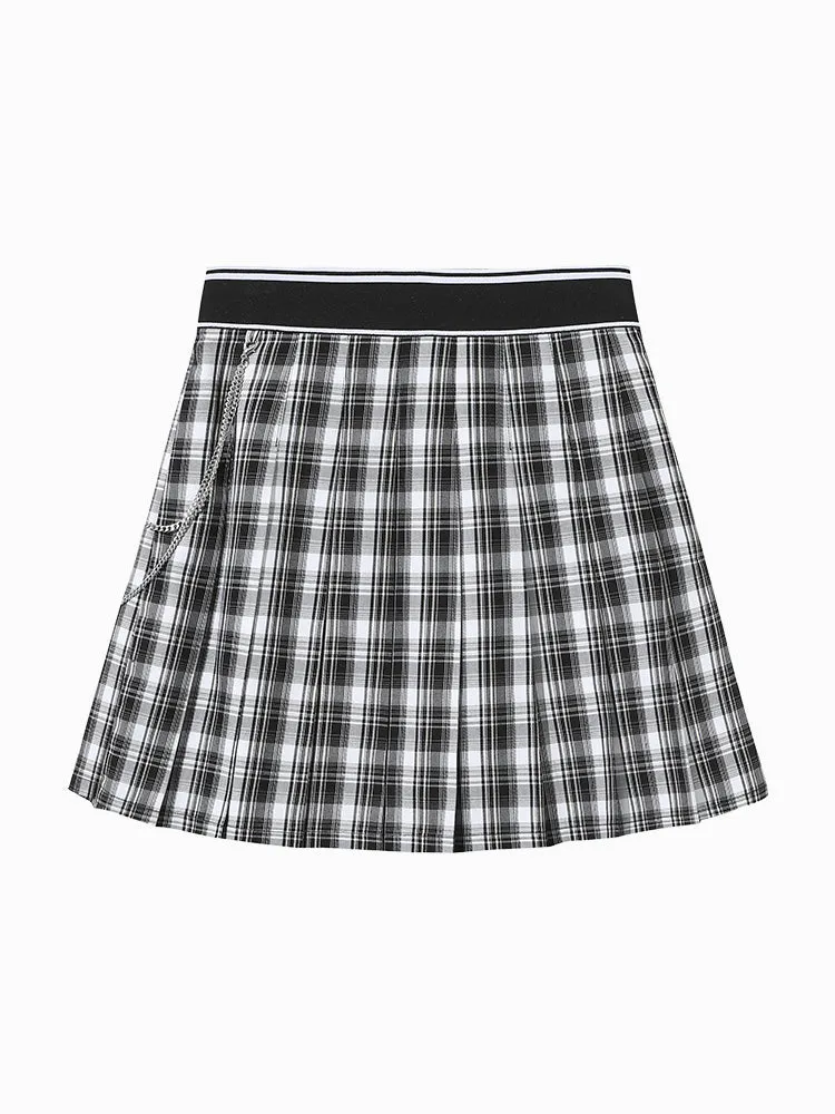 Women's TR Yarn-dyed Plaid-pleated Skirt