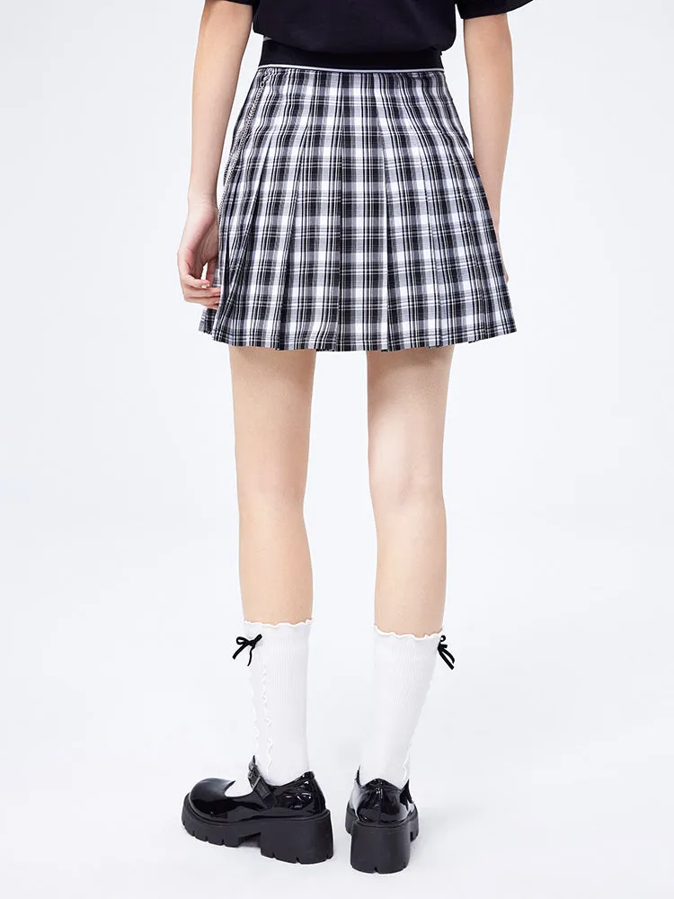 Women's TR Yarn-dyed Plaid-pleated Skirt