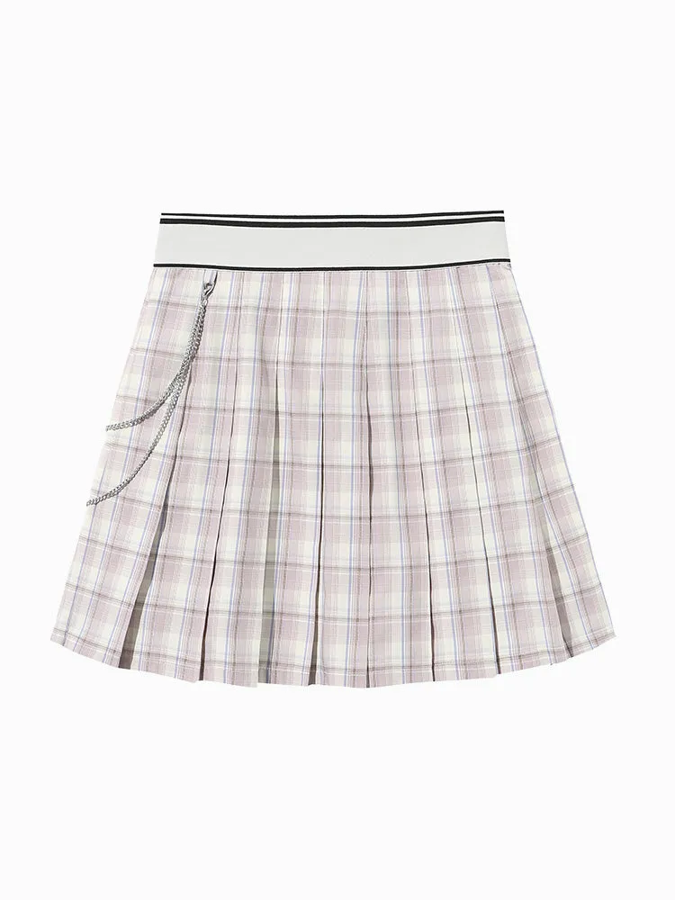 Women's TR Yarn-dyed Plaid-pleated Skirt
