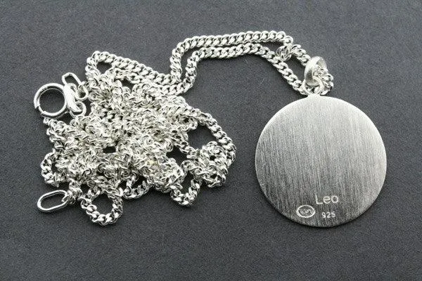 Zodiac Silver Pendant - Leo on 60cm link chain